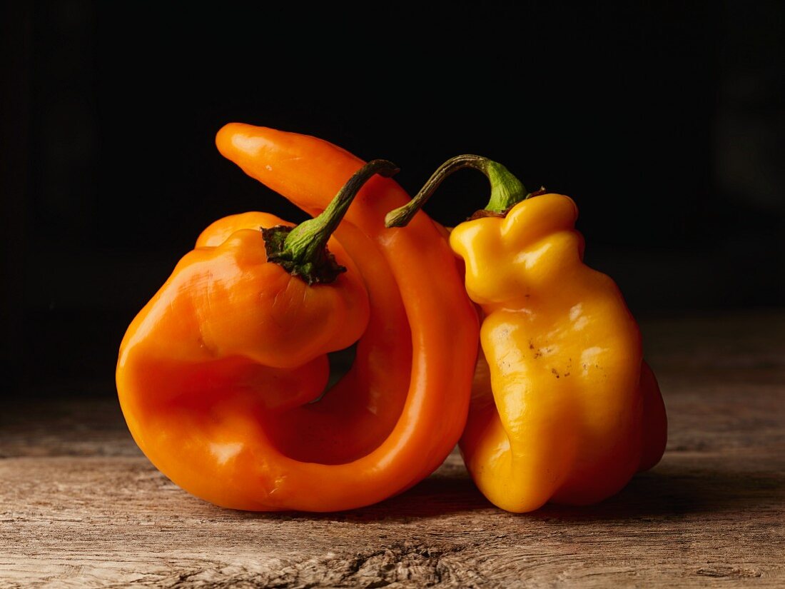 Orange and yellow peppers