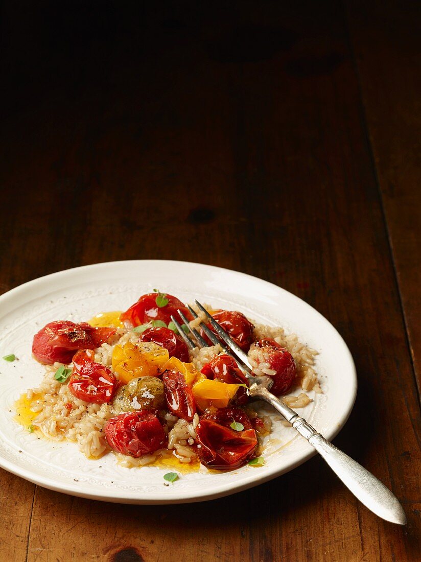 Tomatenragout auf Reis