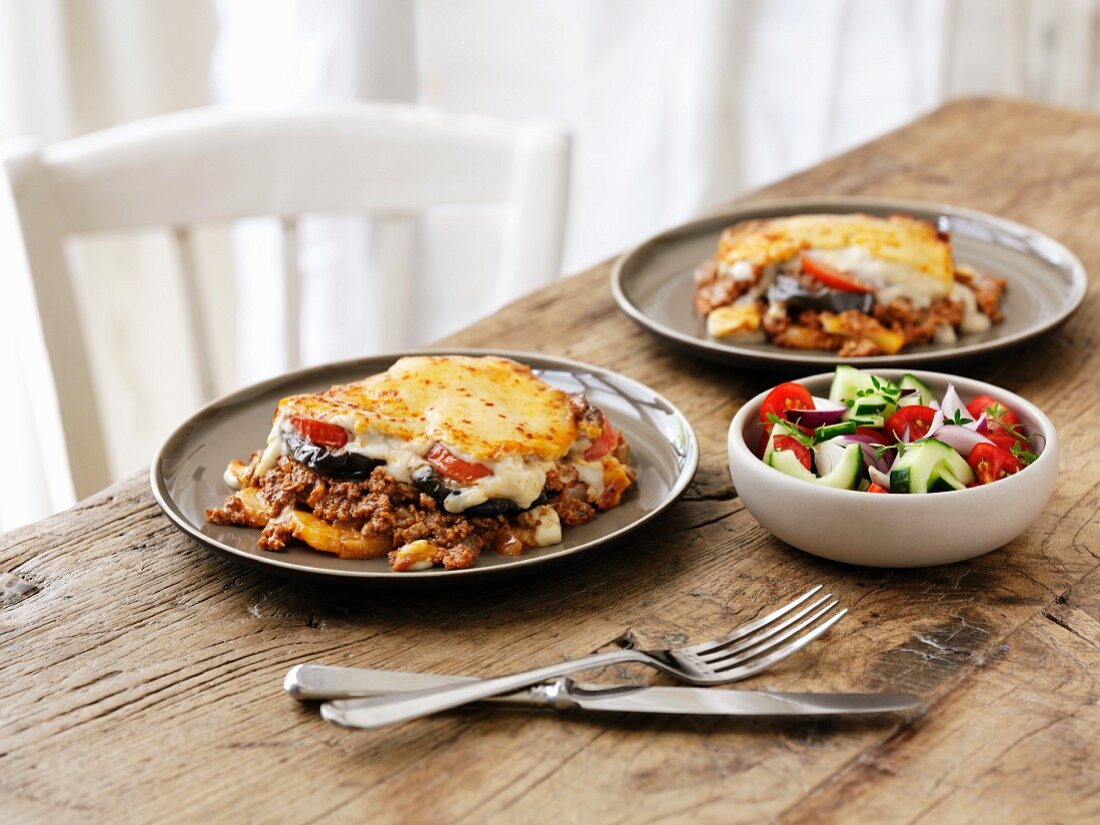 Mousaka with salad