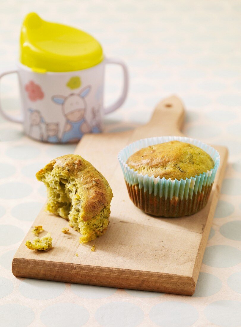 Broccoli muffins as baby food