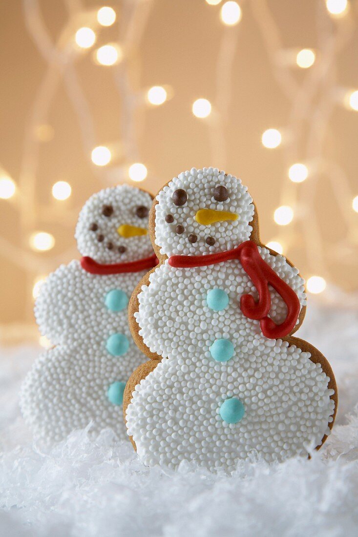 Snowman gingerbread biscuits for Christmas