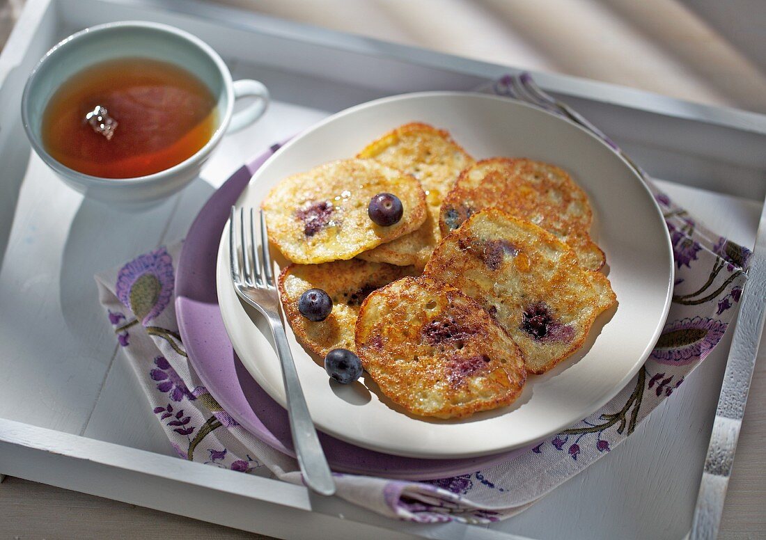 Blueberry pancakes with oats