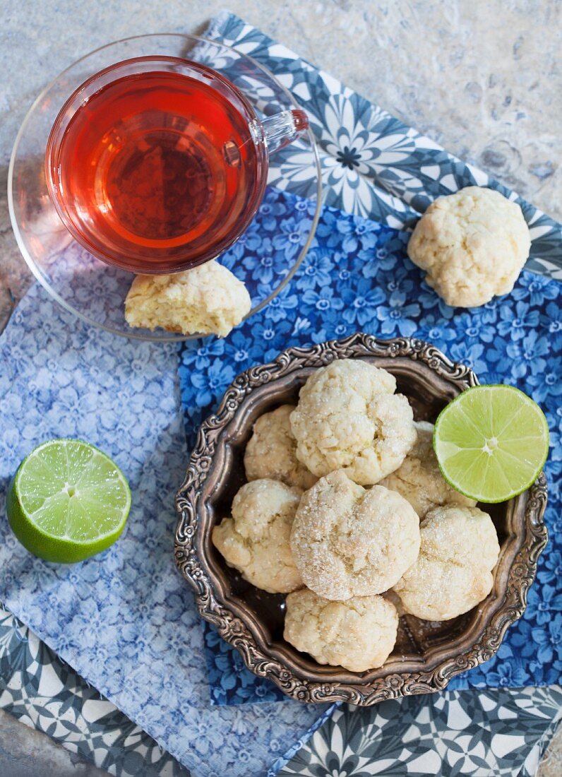 Coconut and lime biscuits