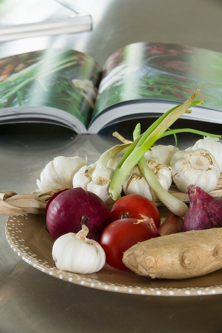 Dish of fresh vegetables