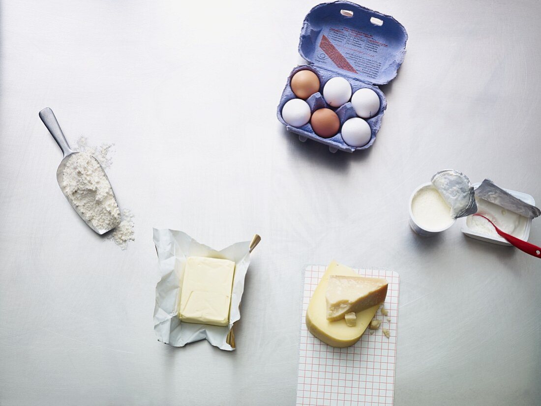 Baking ingredients for quiches