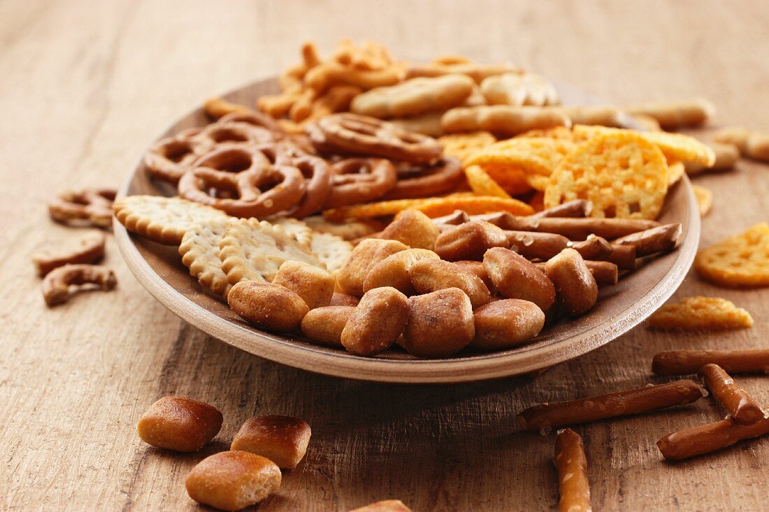 A plate of snacks