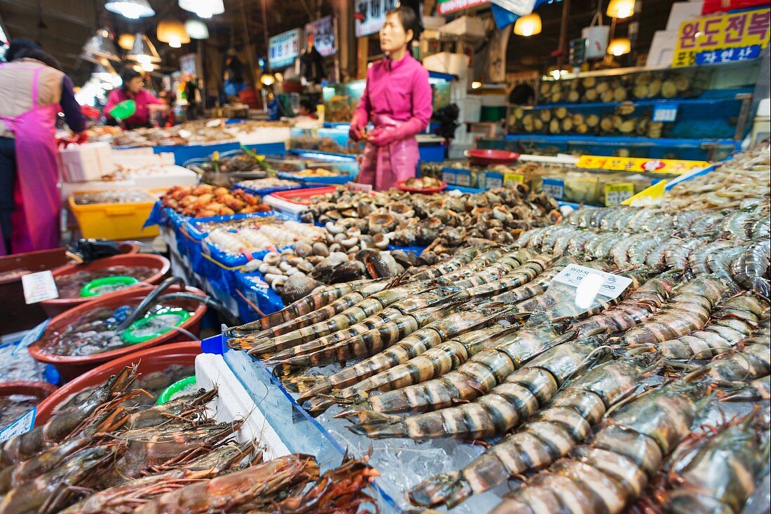 Noryangjin Fischmarkt, Seoul, Südkorea, Asien