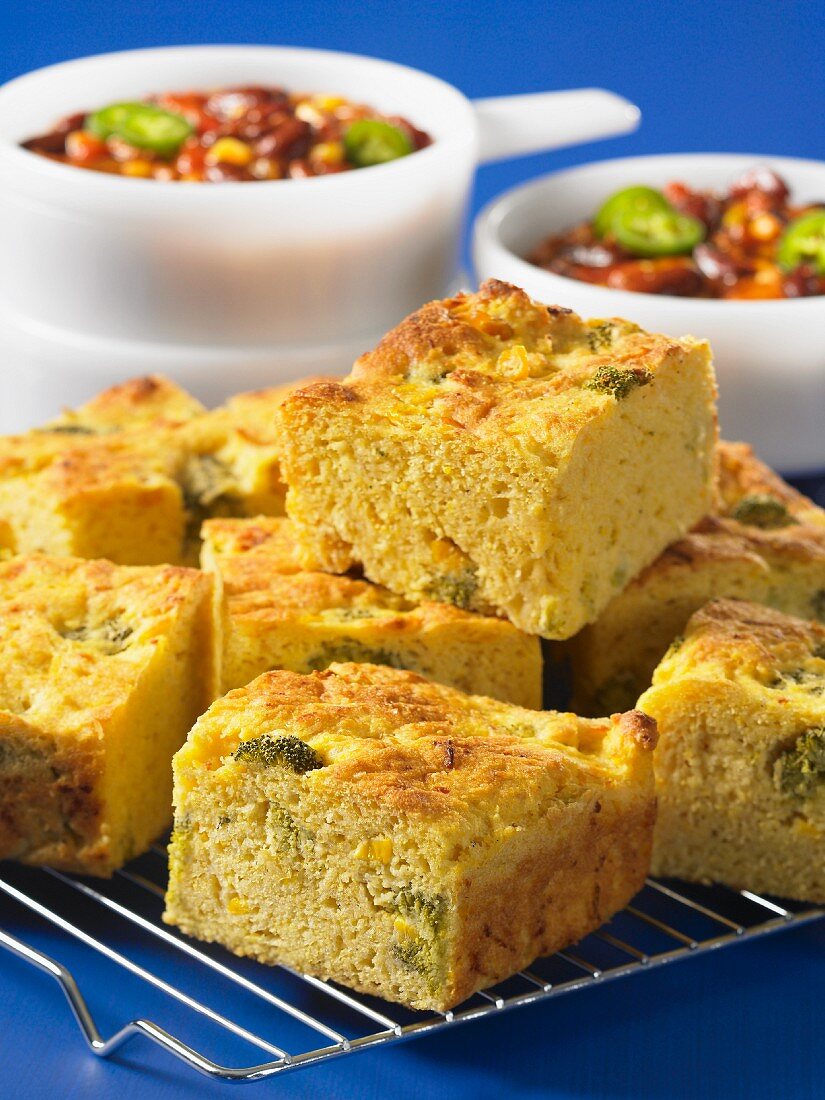 Cornbread with broccoli