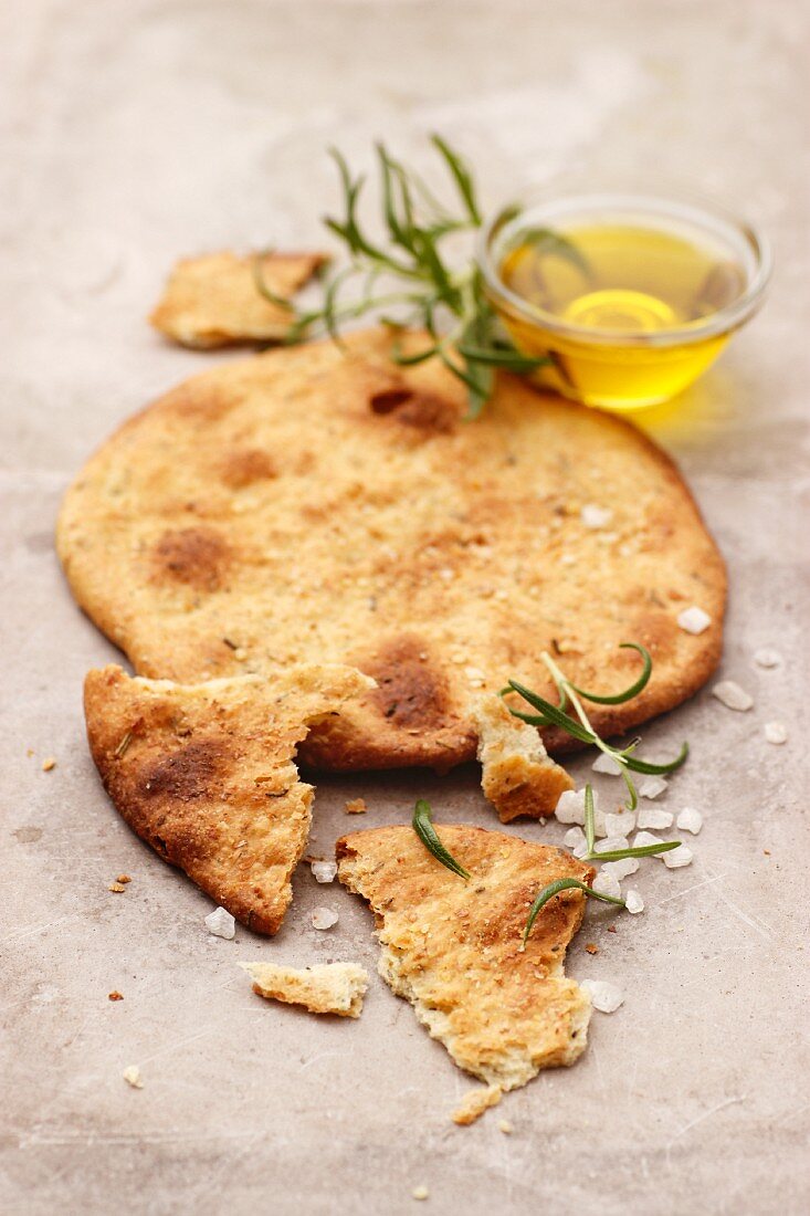 Unleavened bread with rosemary