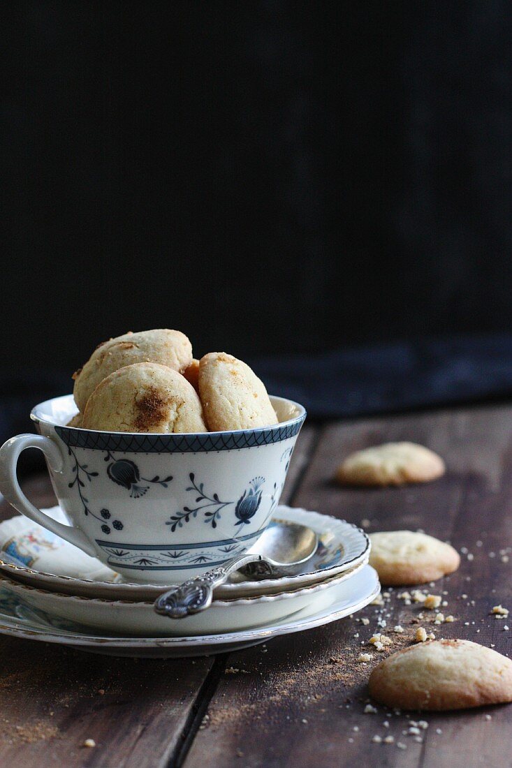 Biscuits in a tea cup