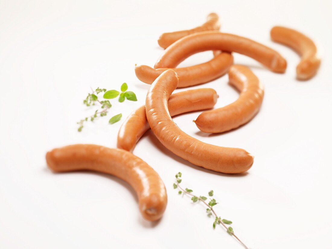 Sausages in a natural casing