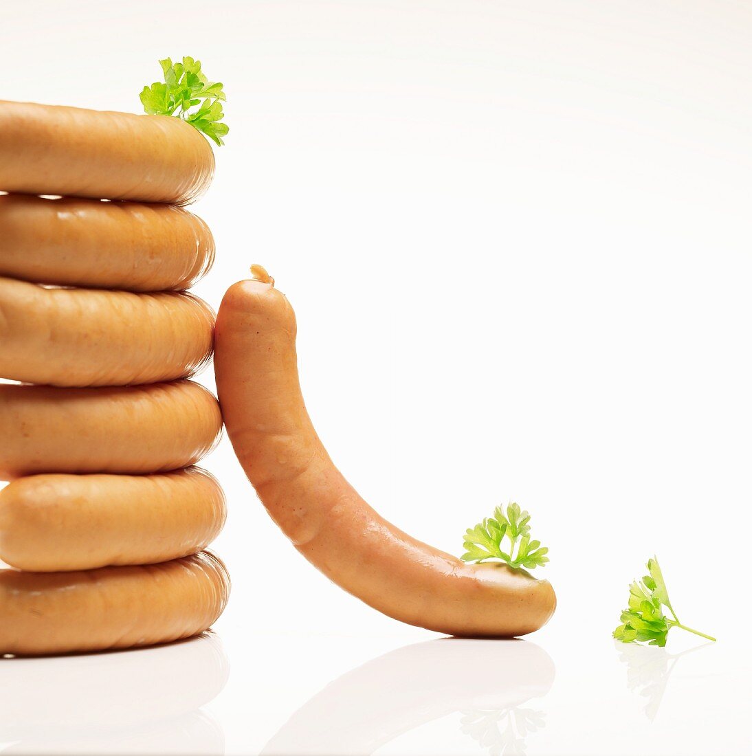 Sausages in a natural casing