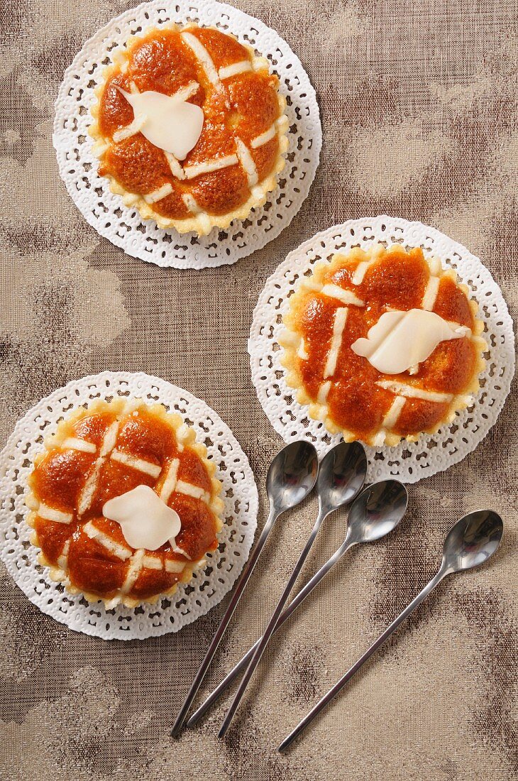 Three frangipane tartlets