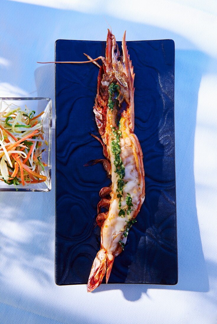 Grilled langoustine (seen from above)