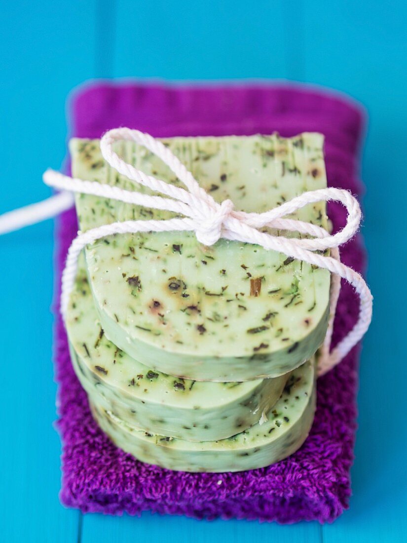 Homemade soap with moringa