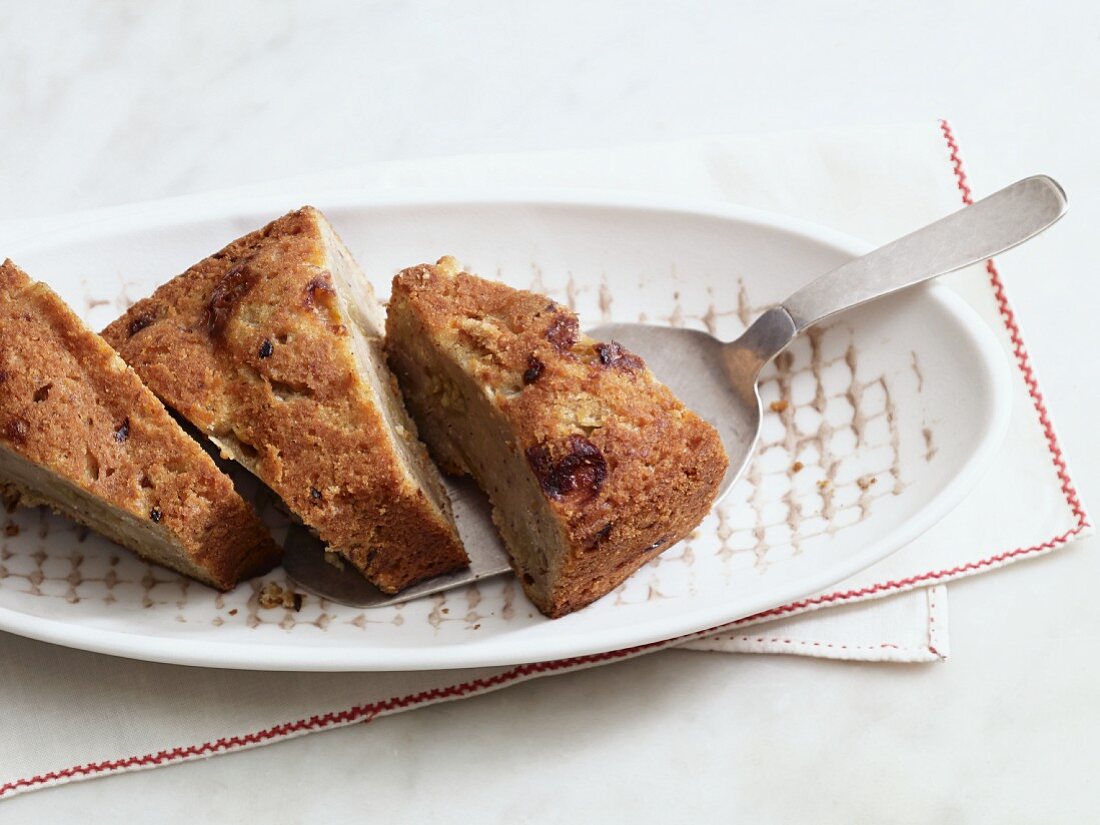 Eggless potato and gooseberry cake