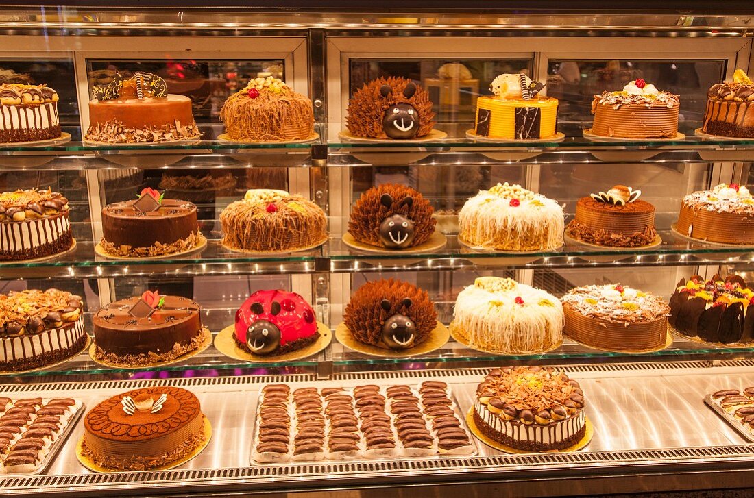 Sweet and cakes in a shop in Trabzon, Turkey