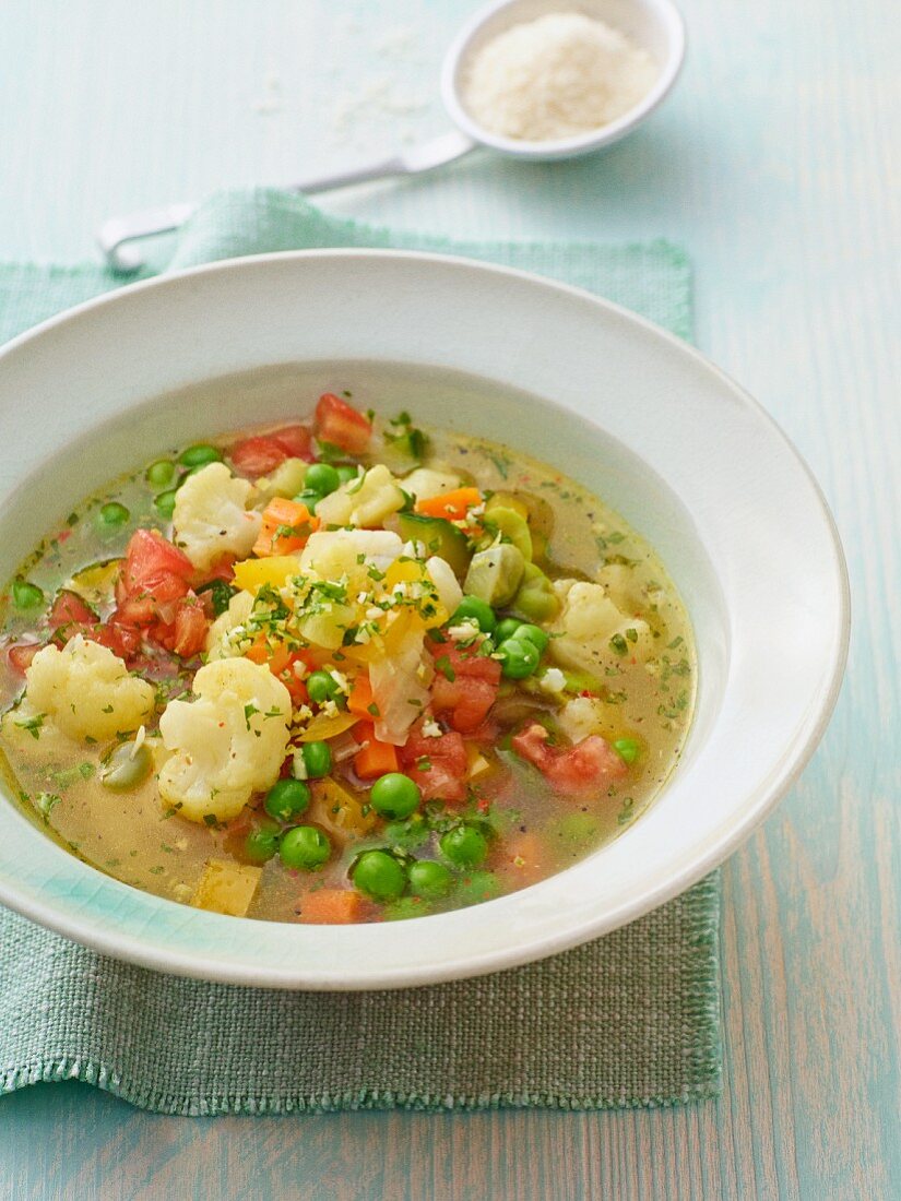 Summer vegetable soup with gremolata