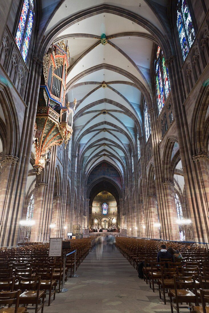 The centre nave of the Strasbourg cathedral