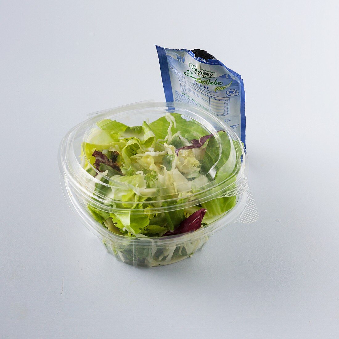 A salad with a dressing