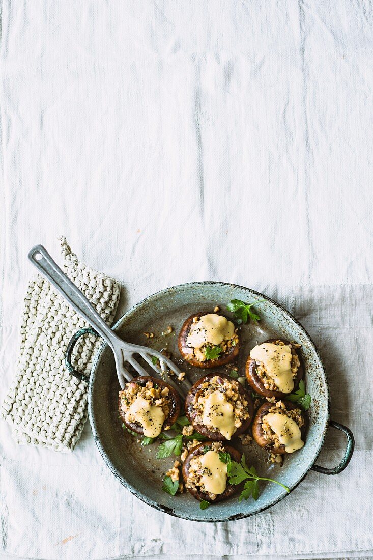 Gefüllte Riesenchampignons