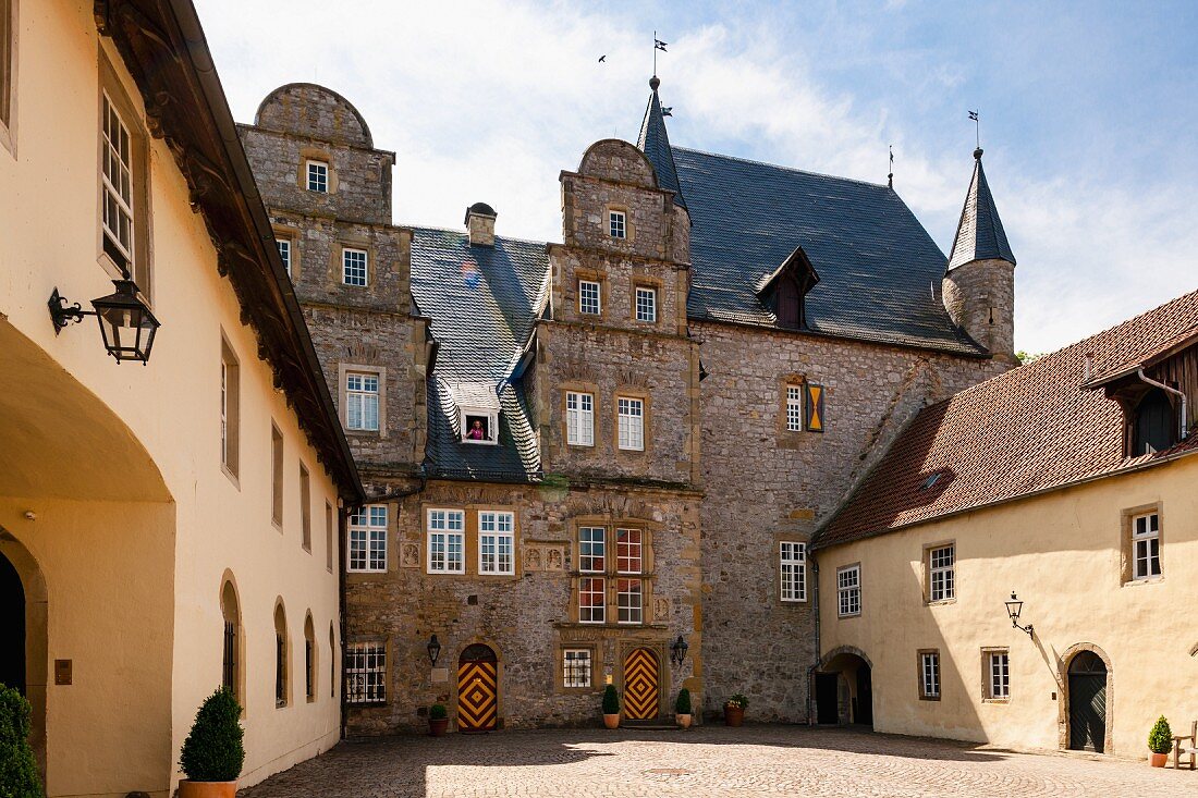 A view from the interior courtyard of Schelenburg of the living quarters, Schledehausen