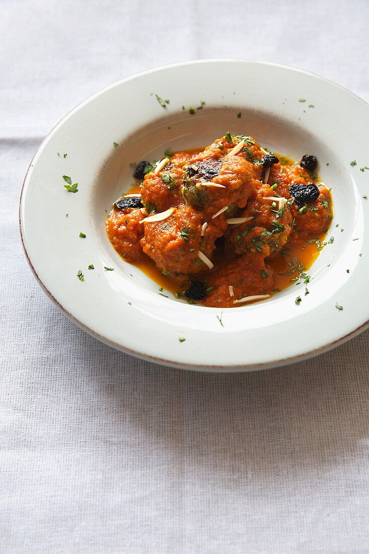 Meatballs with slivered almonds