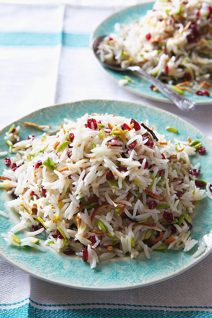 Jewelled rice (spiced Arabian rice) with barberries