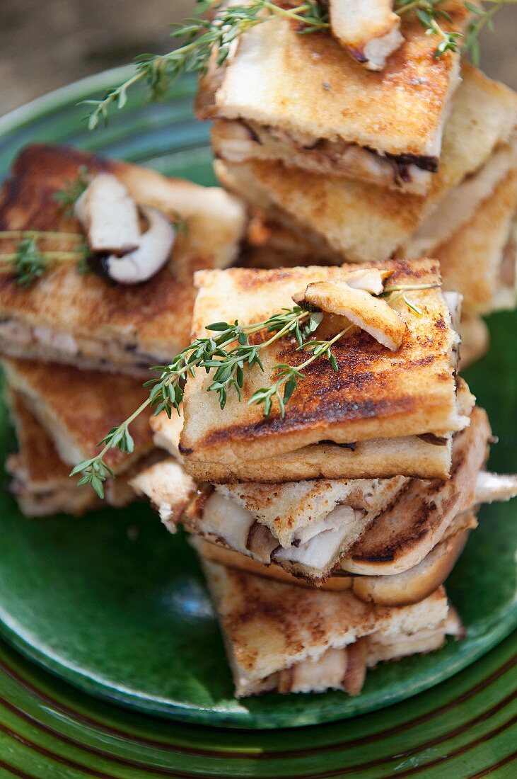 Grilled mushroom and Pancetta sandwiches