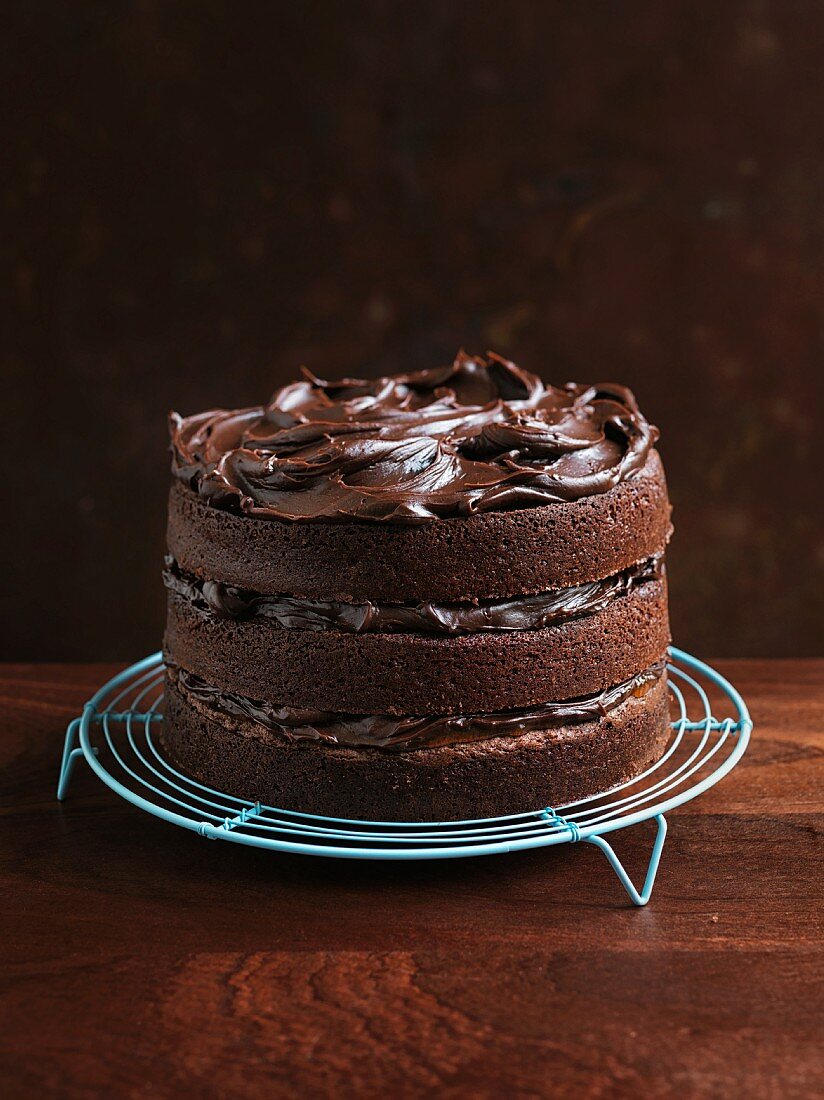 A layered chocolate tart