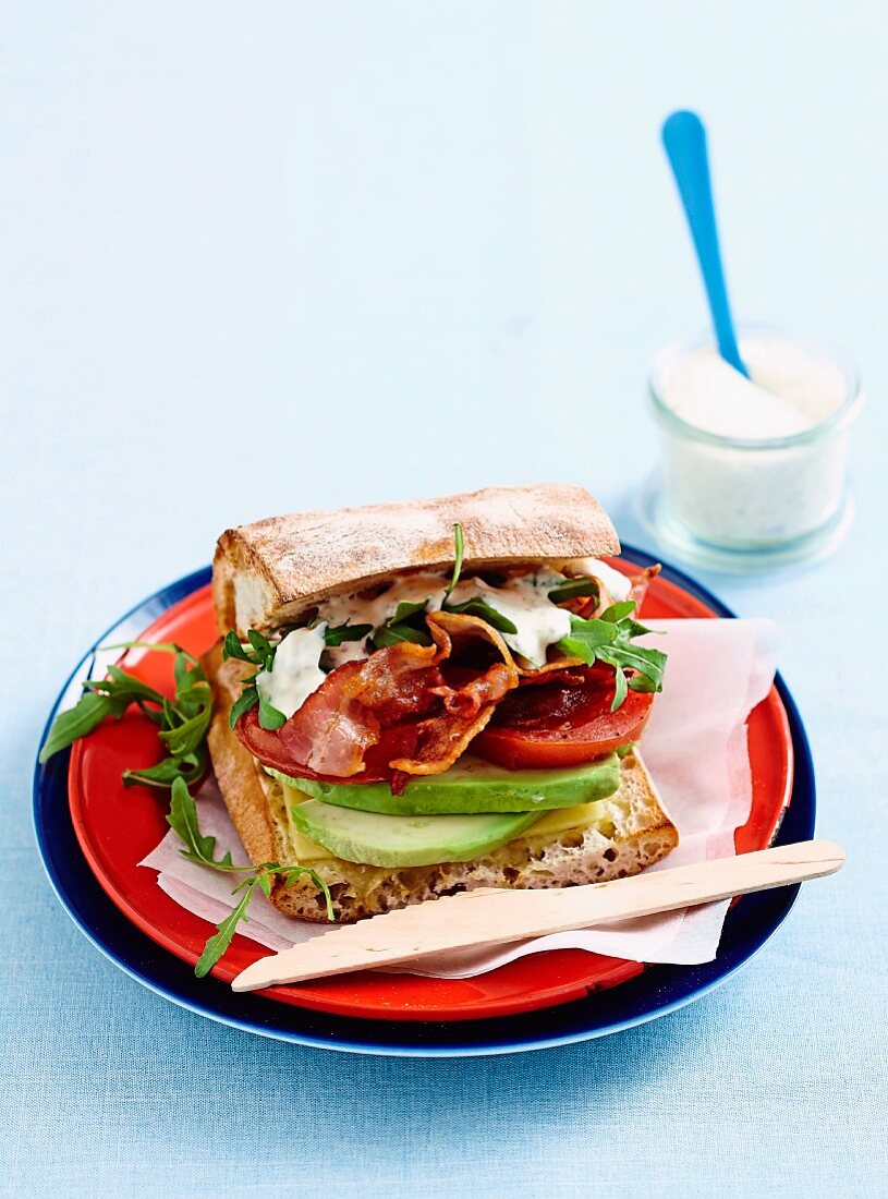 Bacon, lettuce and tomato Breakfast sandwich