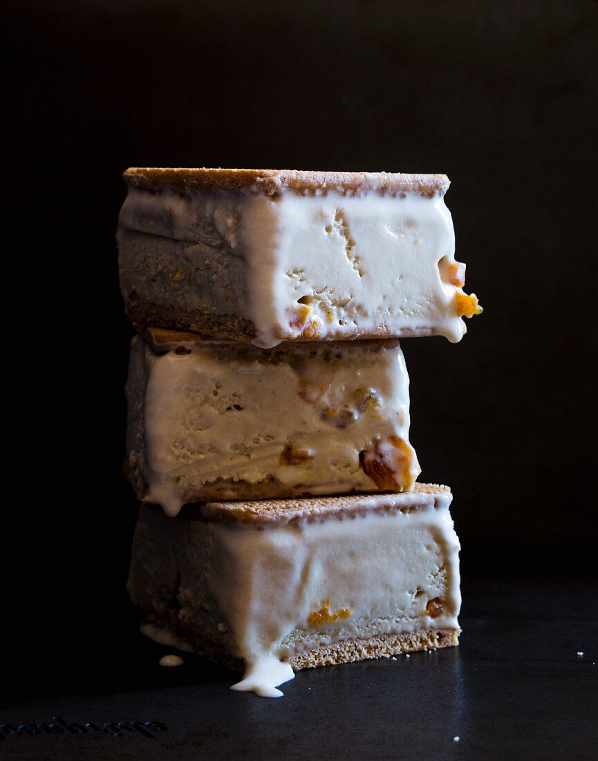A stack of Earl Grey ice cream sandwiches