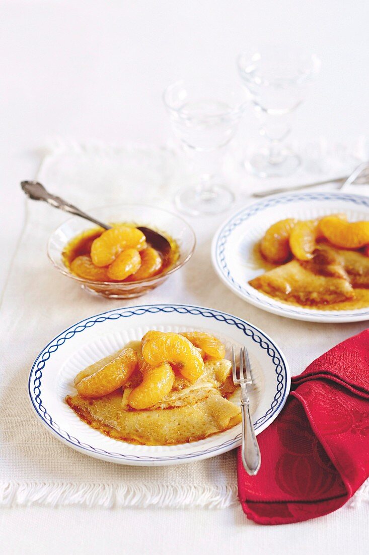 Crêpe Suzette mit Mandarinen