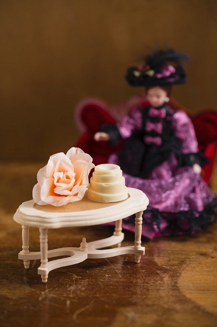 A praline on doll's house table