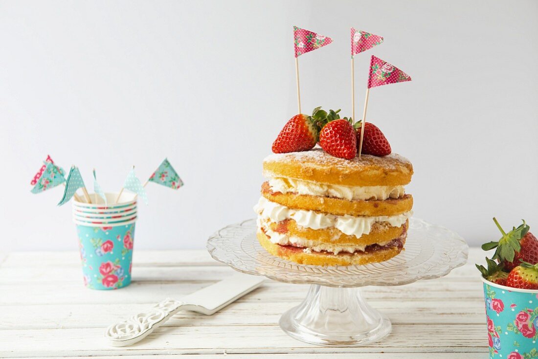 Victoria Sponge Cake für eine Kinderparty