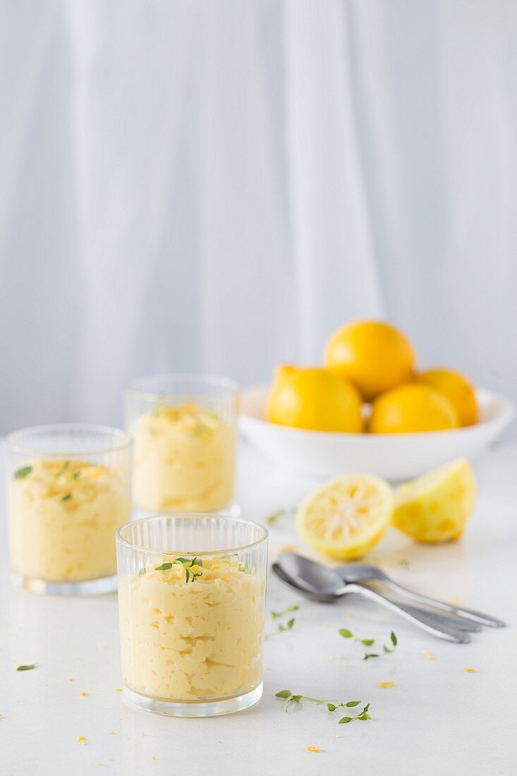 Lemon cream mousse with thyme