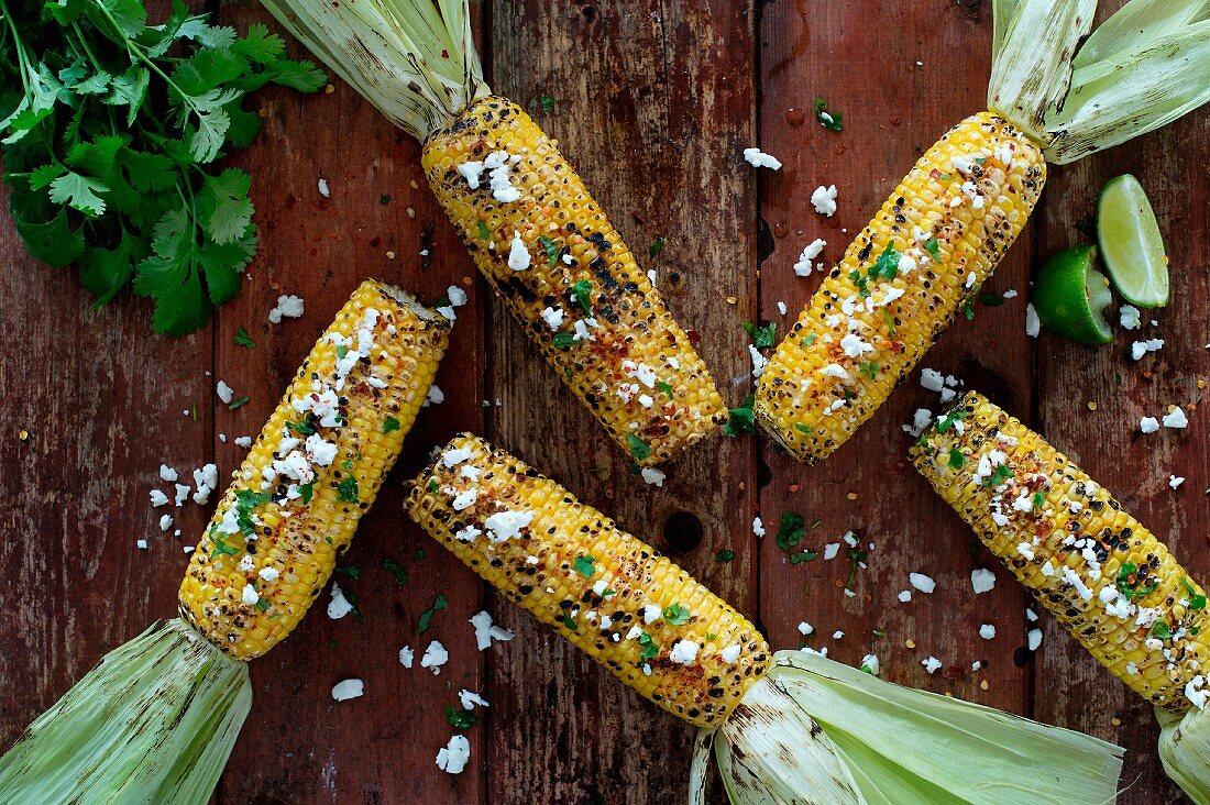 Grilled corn cobs (Mexico)