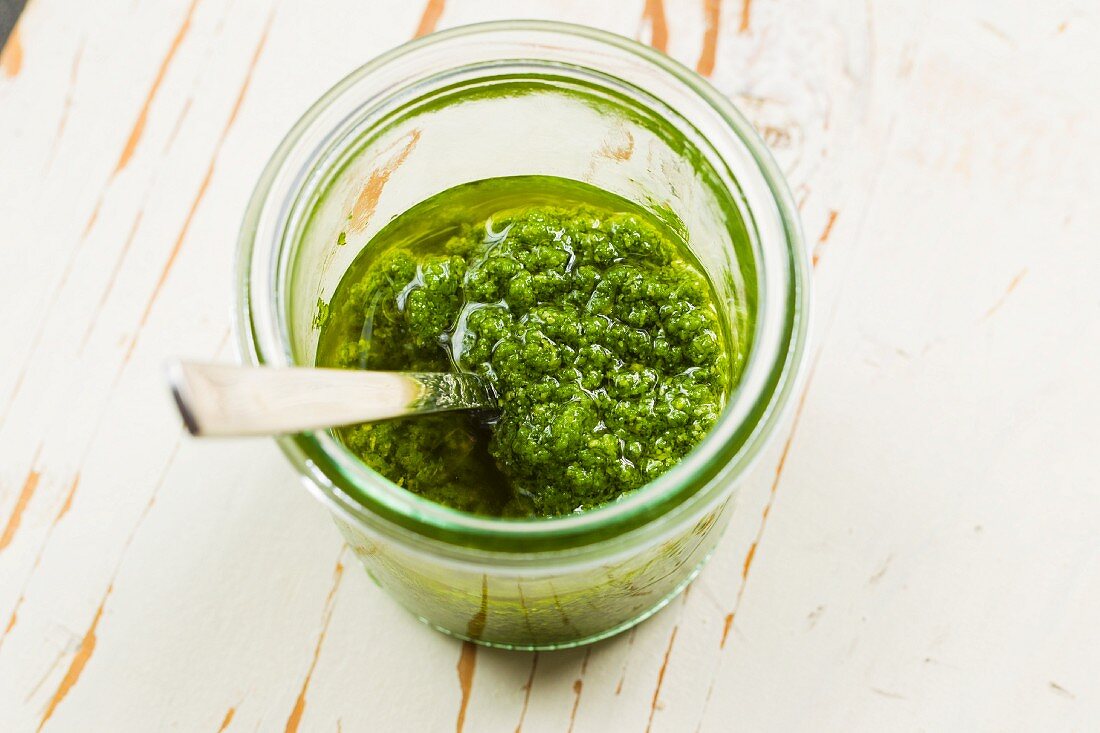 Pesto in a jar