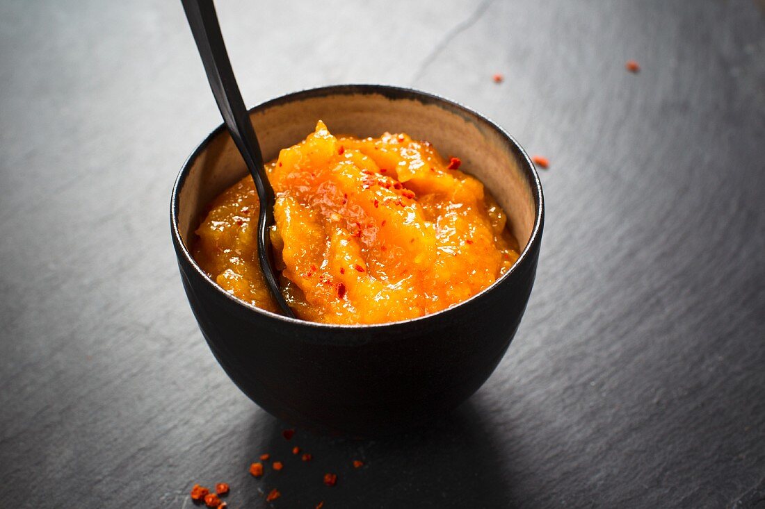 Sweet apricots with chilli