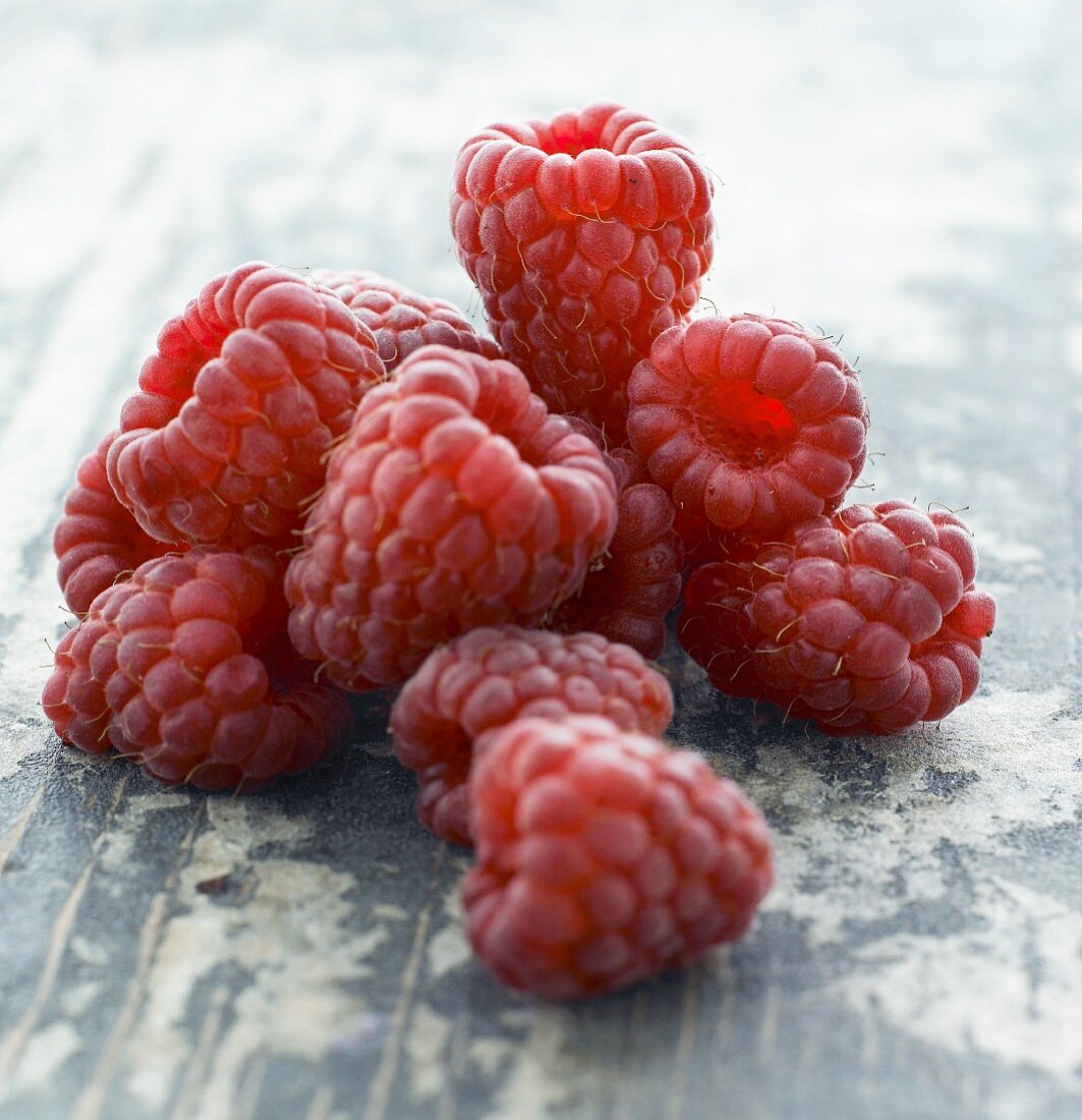 Fresh Raspberries; Close Up