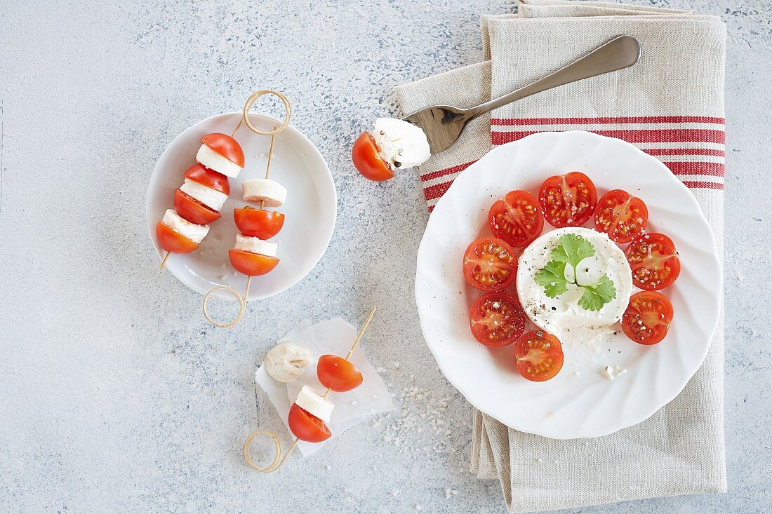 Tomaten mit Mozzarella