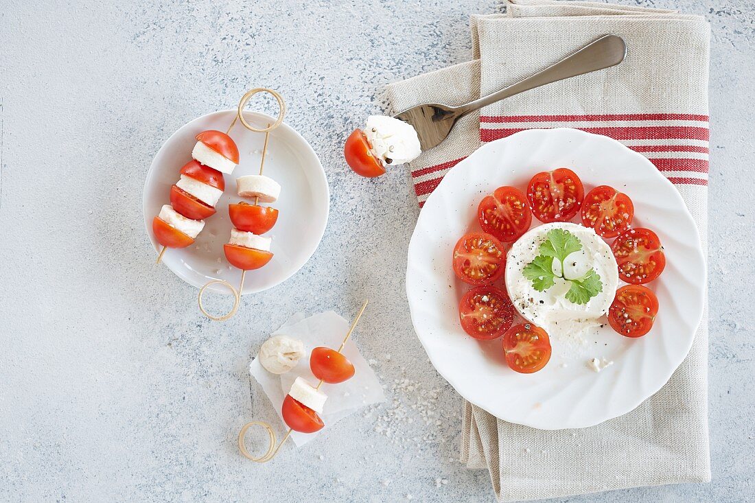 Tomatoes with mozzarella