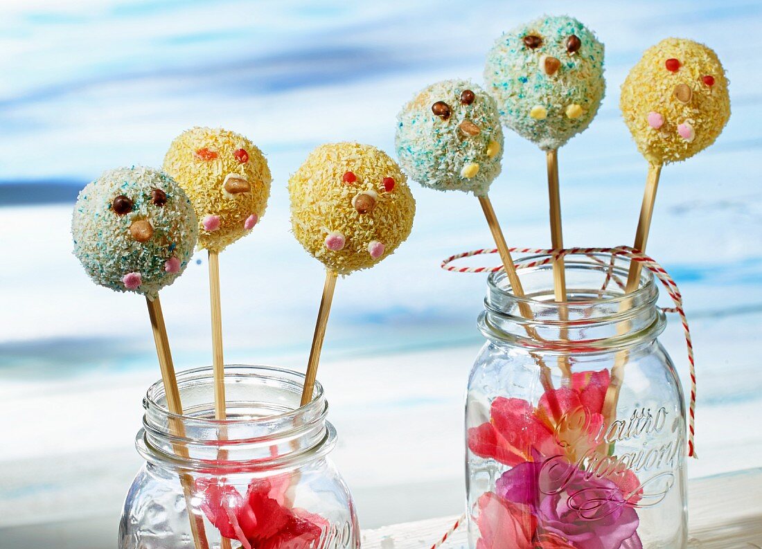 Crispy cake pops for a child's party