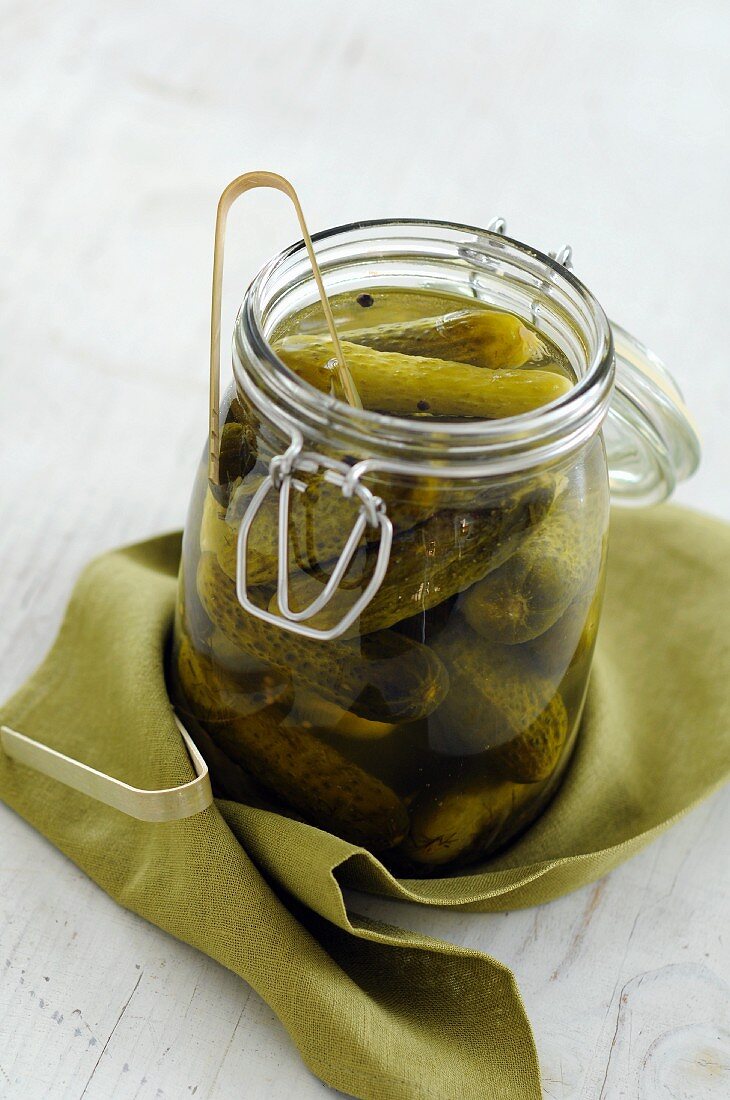 A jar of cornichons