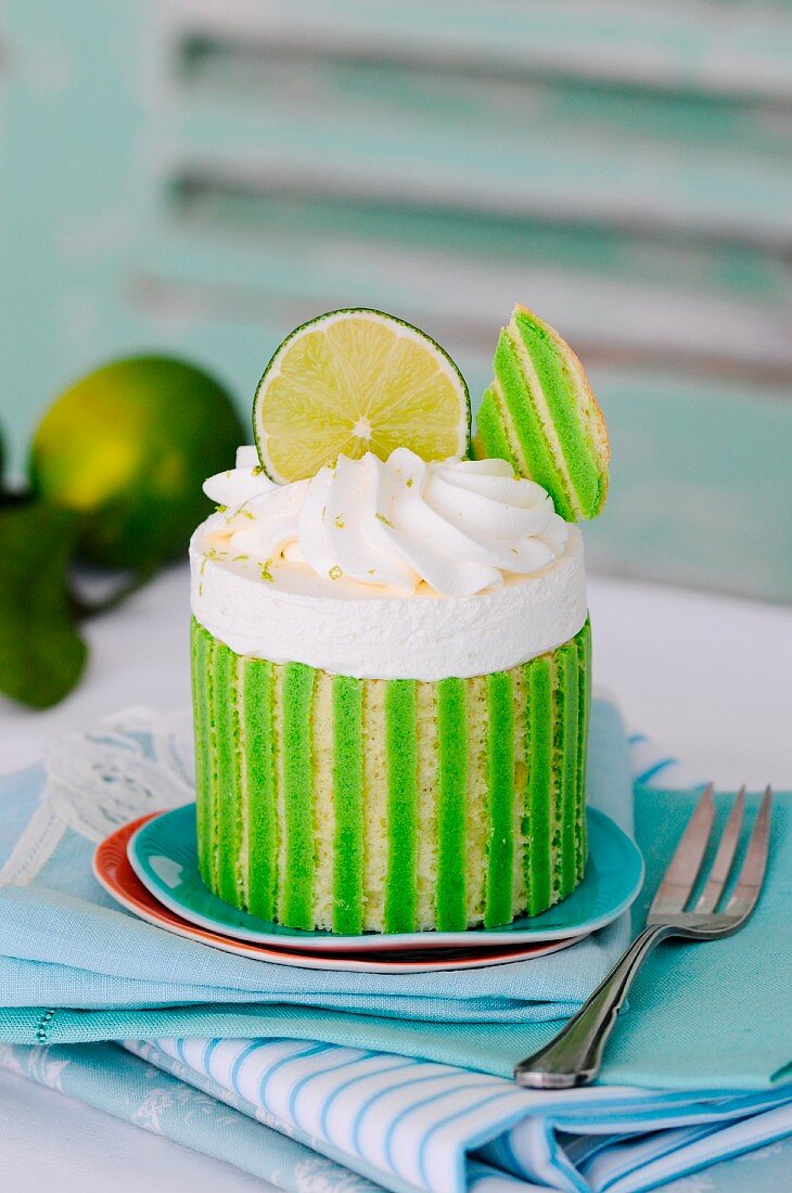 A stripy lime tartlet