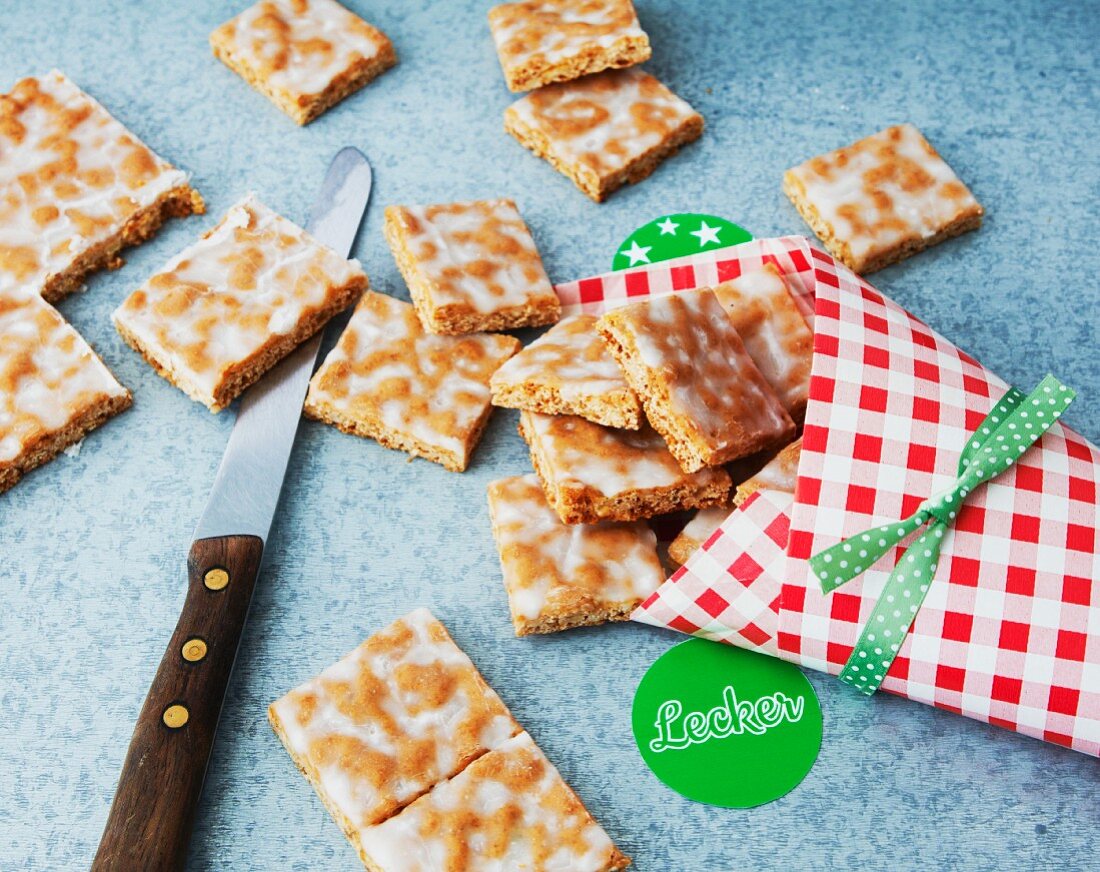 Vegan Basler Leckerli (hard spiced biscuit from Basel, Switzerland)