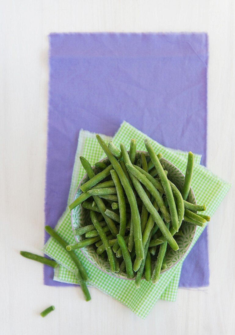 Frozen beans (seen from above)