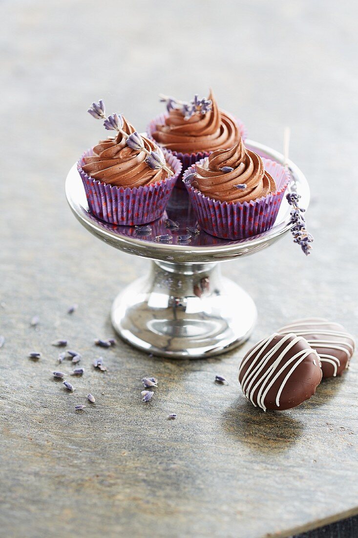 Chocolate and lavender confectionery