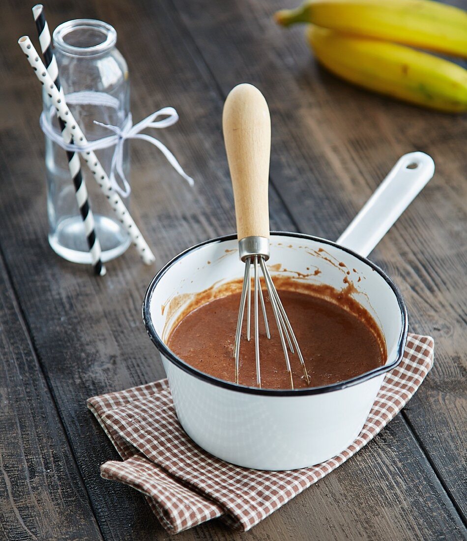 Chocolate sauce with banana