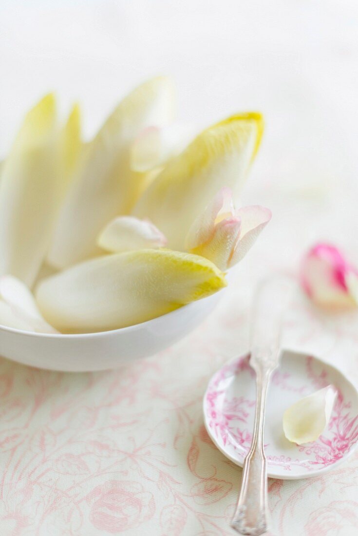 Chicory and edible petals